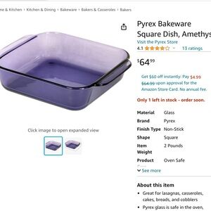 Pyrex Amethyst 8x8 casserole dish